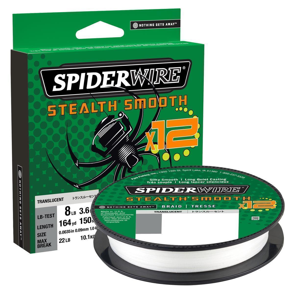 Spiderwire Stealth Green 0,12mm 1800M 7,30Kg Geflochtene Angel Schnur Grün Sha 