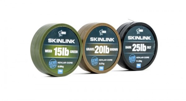 Nash Tackle Skinlink Semi-Stiff 35lb Dark Silt 10m