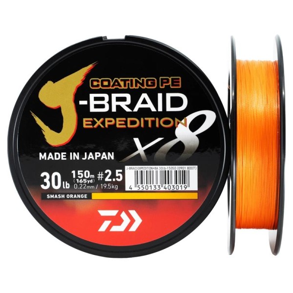 Daiwa J-Braid Expedition X8E Smash Orange 150m