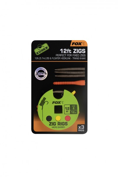 Fox Edges Zig Rig 8 - 12lb 12ft x3