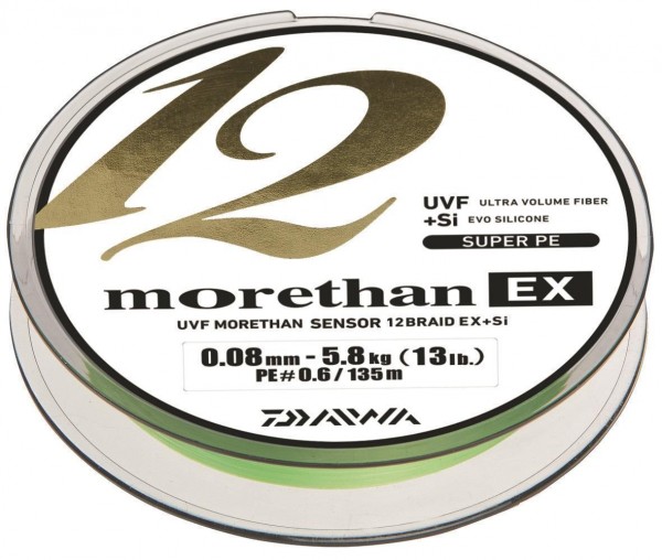 Daiwa Morethan 12 Braid EX+SI Lime Green 135m