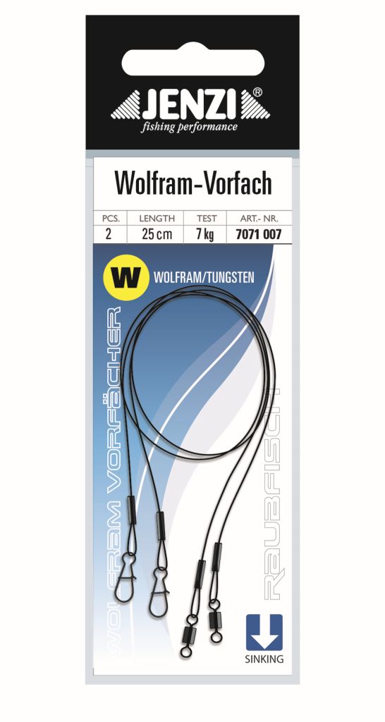 20 Stück Stahlvorfach Wolfram flexibel 5KG 25cm 0,18mm 