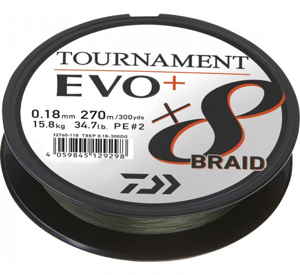 Daiwa Tournament X8 Braid EVO+ dunkelgrün 900m