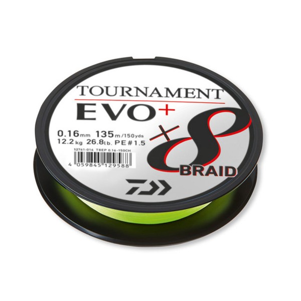Daiwa Tournament X8 Braid EVO+ 0,16mm chartreuse 100m