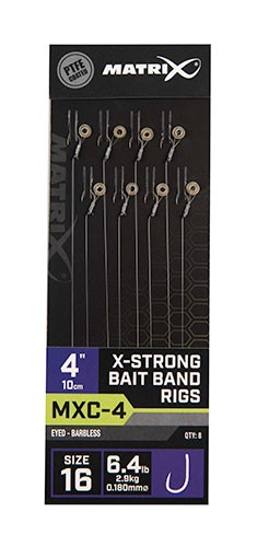 Matrix MXC-4 Barbless X-Strong Bait Band Rigs 10cm/4ins