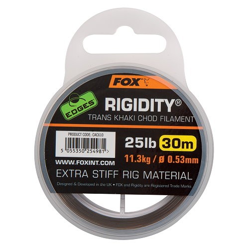Fox Rigidity Chod Filament Trans Khaki 25lb/0.53mm x 30m