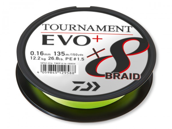 Daiwa Tournament X8 Braid EVO+ chartreuse 135m
