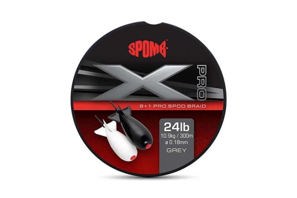 Spomb X Pro Braid Grey 8+1 300m 0,18mm 24lbs