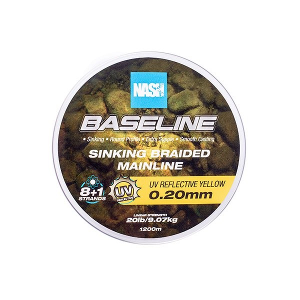 Nash Tackle Baseline Sinking Braid UV Yellow 1200m