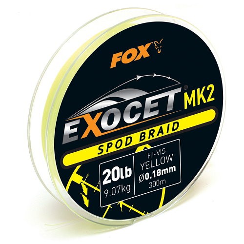 Fox Exocet MK2 Spod Braid 20lb x 300m Hi-Vis Yellow