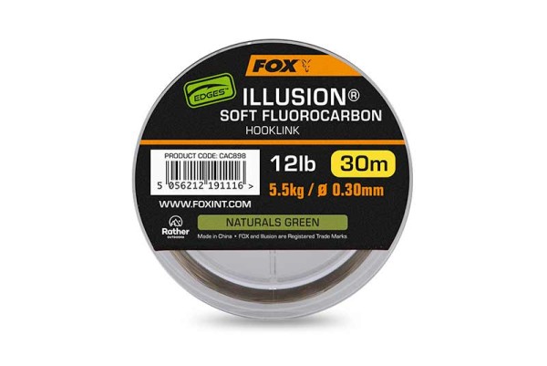 Fox Edges Illusion Soft Fluorocarbon Hooklink Naturals Green 30m