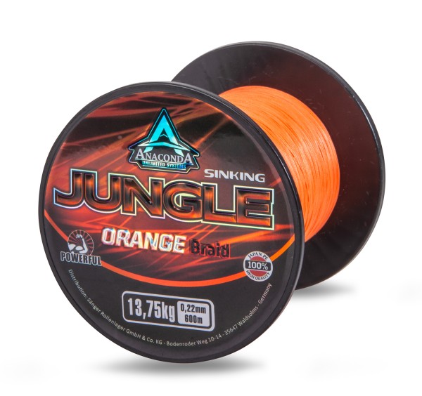 Anaconda Jungle Orange Sinking Braid 600m