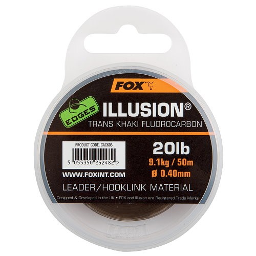 Fox Edges Illusion Leader Trans Khaki 30lb/0.50mm x 50m