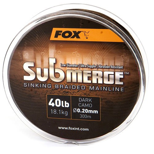 Fox Submerge Sinking Braided Mainline Dark Camo 25lb/0.16mm x600m