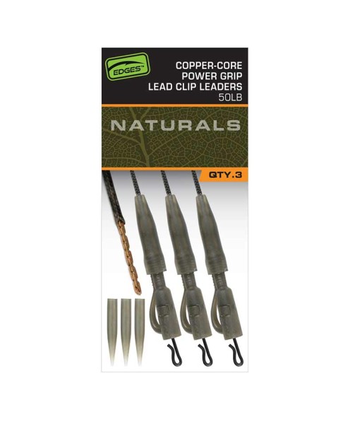 Fox Edges Naturals Copper Core Power Grip Lead Clip Leaders