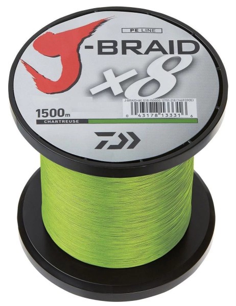 Daiwa J-Braid X8 Chartreuse 1500m