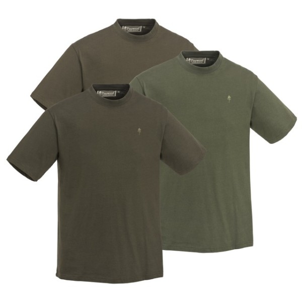 Pinewood 3-Pack T-Shirt Green/Brown/Khaki