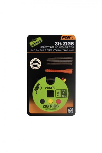 Fox Edges Zig Rig 8 - 12lb 3ft x3